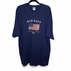 Vintage 2001 Old Navy Flag T-Shirt XXL NWT Deadstock USA Graphic Tee